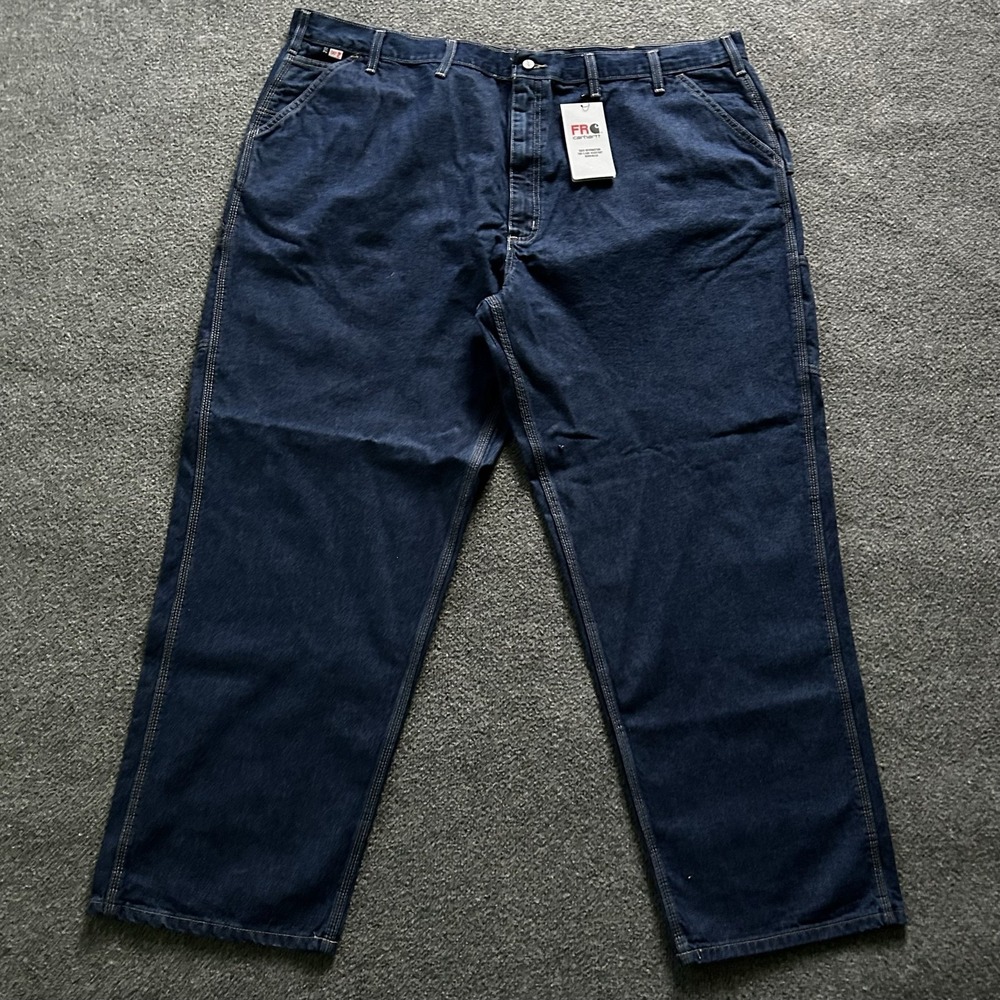 Carhartt FR Jeans Mens 50x34 Blue Loose Fit Utility Flame Resistant BD0013-FRM